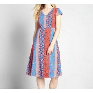 Sugarhill Brighton Pink Floral Dress US 14 ModCloth Festival Boho Fairy Midi